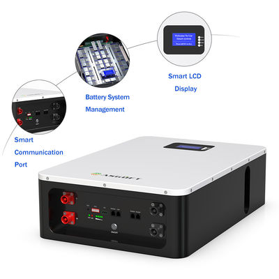 Bateria de lítio do powerwall 51.2v100ah 5.12kwh lifepo4 do agregado familiar do tempo de ciclo 95% de ASGOFT 6000 DOD