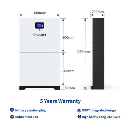 8000 bateria de armazenamento empilhável solar Powerwall da energia do ciclo 280ah 48v Lifepo4 para o agregado familiar