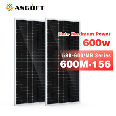 Filme Monocrystalline solar de vidro da pilha de ASGOFT o mono picovolt almofada 600w