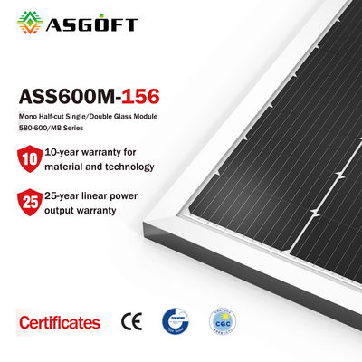 Filme Monocrystalline solar de vidro da pilha de ASGOFT o mono picovolt almofada 600w