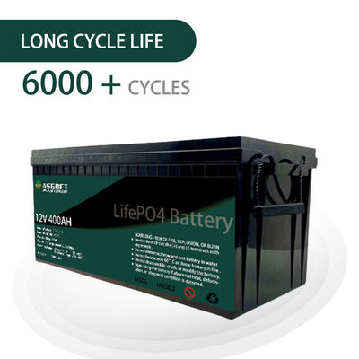 Bloco do bloco 400ah da bateria de lítio da energia solar Lifepo4 12V de ASGOFT para carrinhos de golfe do rv