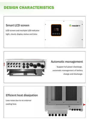 Híbrido comercial no inversor 5kva 10kw 20kw 30kw 50kw 80kw 100kw da grade