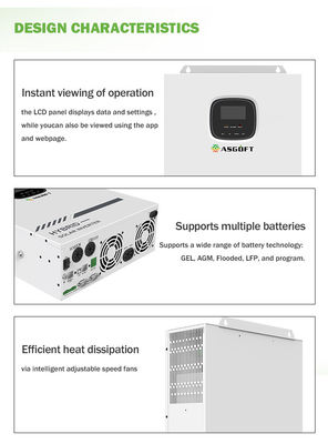 Híbrido solar de Mppt na fase monofásica 48V 3Kw 3000W 5Kw 5000W 5.5Kw 6Kw do inversor da grade