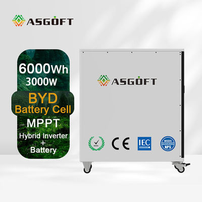 inversor de carregamento solar do sistema de bateria 6KW do armazenamento da energia da bateria de 6Kwh lifepo4