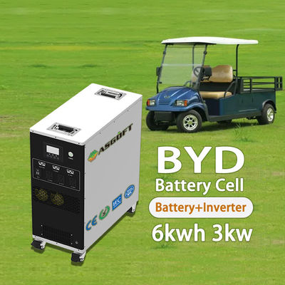 Bateria de carregamento esperta de 6Kwh lifepo4 com poder móvel portátil do inversor 3000W
