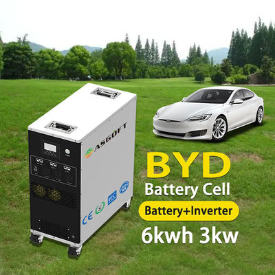 Banco de energia portátil carregado com energia solar 6Kwh bateria e 3Kw inversor portátil de energia móvel