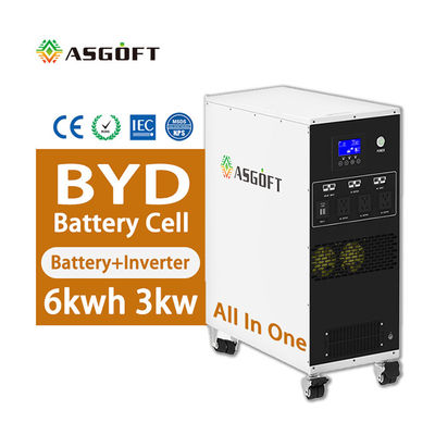 inversor híbrido portátil 3kw da central elétrica 6KWH de bateria de íon de lítio 6kwh Lifepo4