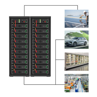 Alta tensão 15kwh-750kwh Bateria de ferro de lítio Lifepo4 51.2v 100Ah Bateria montada no rack Bateria de íons de lítio