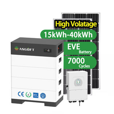 Gerador solar de alta tensão de 100Ah 15kwh-40kw Bateria de armazenamento de energia empilhável de 100Ah Baterias domésticas de íons de lítio