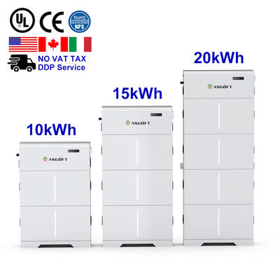 Armazenamento de energia solar em casa 10kWh 15kWh 20kWh Bateria LiFePO4 empilhada de alta tensão