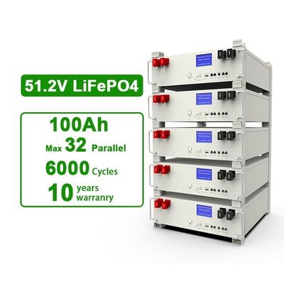 CE 5kwh empilhável Lifepo4 Híbrido Home armazenamento de energia de lítio ferro 100Ah bateria