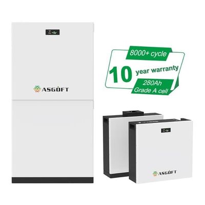 10 anos de garantia 51.2V 280Ah 15kWh Lifepo4 Bateria de armazenamento de energia empilhável